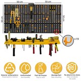 thumbnail of 2 paneles en polipropileno L 500 x H 500 mm + 2 estantes + 50 ganchos surtidos