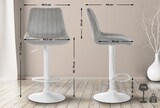 thumbnail of DELUKE® Barhocker 2er Set RIO - Grau, Samt, Weiß | Barhocker mit Lehne Barstuhl Tresenhocker Tresenstuhl Kneipenhocker Kneipenstuhl