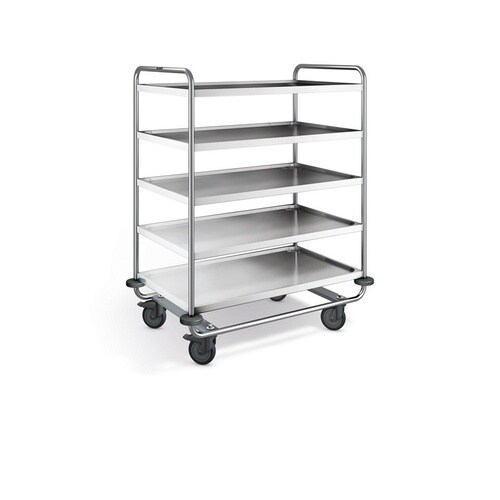 Blanco Servierwagen aus rostfreiem Edelstahl mit Kunststoffrollen SW 10 X 6-5