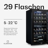 thumbnail of Klarstein Shiraz 29 Duo Weinkühlschrank 2 Zonen 80L/29 Flaschen 5-22°C Touch Schwarz