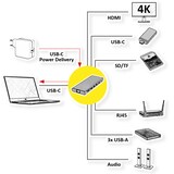thumbnail of VALUE USB Typ C Dockingstation, HDMI 4K60, 4x US3.2Gen1 (1x C + 3x A), 1x PD, 1x SD/TF, 1x RJ45, 1x 3.5mm