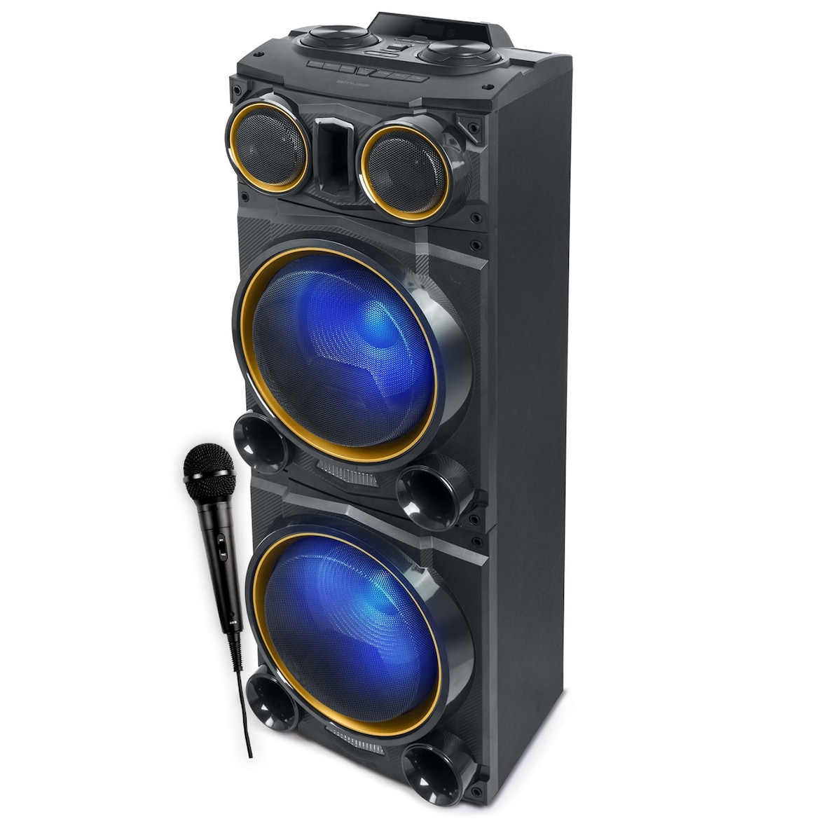Muse M-1988 DJ Enceinte Sono Party Box  - 800W - USB / Bluetooth / Radio FM - 2 Entrées AUX - Effet LED RVB