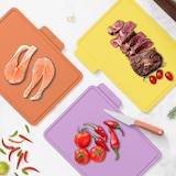 thumbnail of CIARRA Schneidebrett Set 3-teilig TPU, mit Saftrille Mehrfarbig BPA-frei Biegsam Leicht Küchenschneidebrett VMSET3