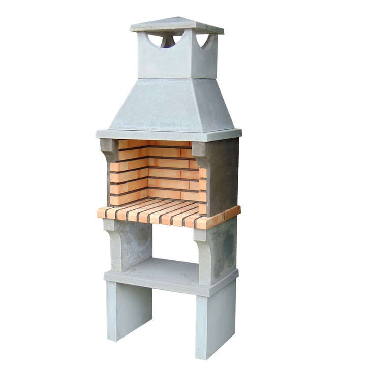 BBQ S-ART - Barbacoa simple construido con ladrillo y cemento refractario - 64,5x46x193cm
