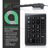 thumbnail of Aplic Numpad 22 Tasten - Keypad kabelgebunden USB Typ A - Ziffernblock mit 10 Multifunktionstasten - Multimedia-Keys - geneigte Tastatur - für PC