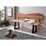 thumbnail of WOHNLING Esszimmerbank GAYA 160cm Essbank mit Lehne Baumkante Sitzbank Bank Holz