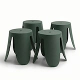 thumbnail of Set di 4 sgabelli impilabili da interno esterno in polipropilene design moderno con foro centrale per presa facile giardino terrazza bar cucina Trevi