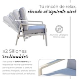 thumbnail of YOEVU - Set de jardín, 5 plazas con sillón reclinable , mesa elevable y reposapiés