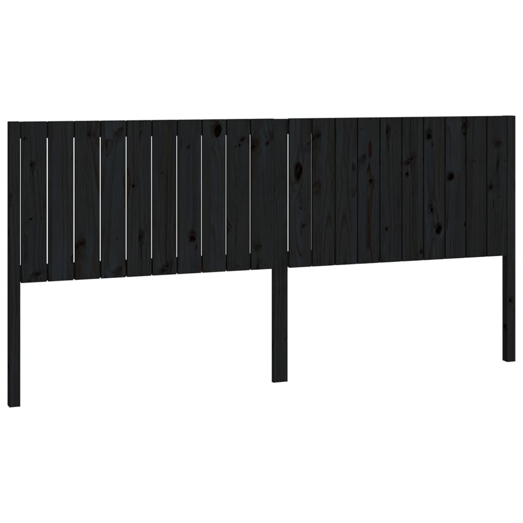 vidaXL Kopfteil Schwarz 205,5x4x100 cm Massivholz Kiefer