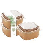 thumbnail of DeinPack 300 Salatschale mit PET Deckel braun eckig 600 ml