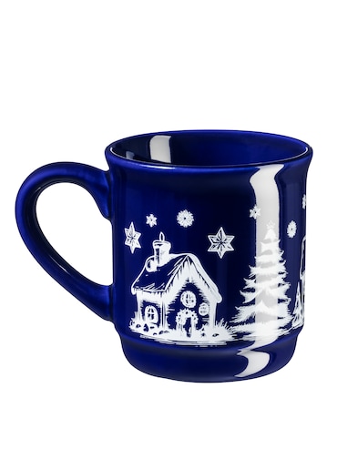 MÄSER Glühweinbecher mit Weihnachtsmotiv, Füllstrich innen 0,2 l, BLAU, 48er-Set