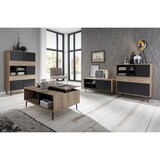 thumbnail of Möbilia Highboard | 5 Türen,4 offene Fächer | MDF mit glatter Nachbildungsfolie | antrhazit-natur  B78xT39xH130cm|25020100