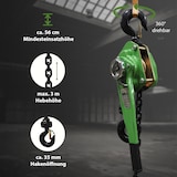 thumbnail of Ratschenzug 3 t Tragkraft - 3 m Hubhöhe Hebezug Kettenzug Hebelzug Flaschenzug