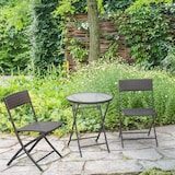 thumbnail of Outsunny Conjunto de Mesa e 2 Cadeiras Móveis Ratan para Jardím Exterior Pátio Terraço Dobrável Estrutura Aço