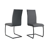 thumbnail of Möbilia Freischwinger-Stuhl 2er Set | Kunstleder | Freischwingergestell | B 42 x T 59 x H 97 cm | grau – schwarz | 21020059 | Serie STUHL