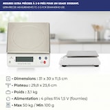 thumbnail of Louis Tellier -  Balance électronique professionnelle -  50kg -  IP53 -  précison 5g -  plateau amovible inox 29,8 x 23,6 cm -  N3673