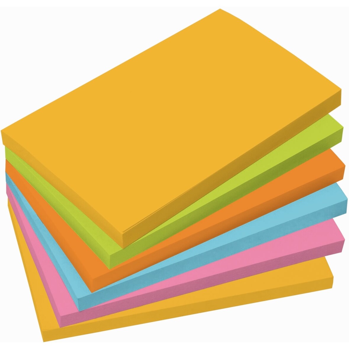 Haftnotizen Papier 70g farbl. sort. 75x125mm 6 Blocks