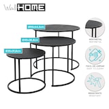 thumbnail of WellHome - Set van 3 bijzettafels in zwart melamine metaal Ø35Ø45Ø55cm