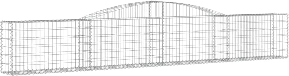 vidaXL Gabionen mit Hochbogen 4 Stk. 400x30x60/80 cm Verzinktes Eisen