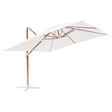 thumbnail of Vrijhangende parasol 3×3 m kantelbaar, draaibaar in houtlook ecru