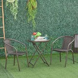 thumbnail of Outsunny Set Tavolo Pieghevole e 2 Sedie da Giardino Acciaio e Rattan