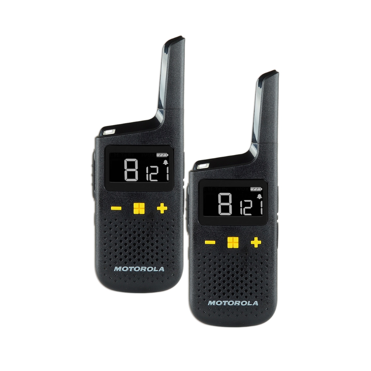Motorola Walkie Talkie XT185 Rádio bidirecional até 8 km, leve e compacto, cor preta, embalagem com 2 unidades