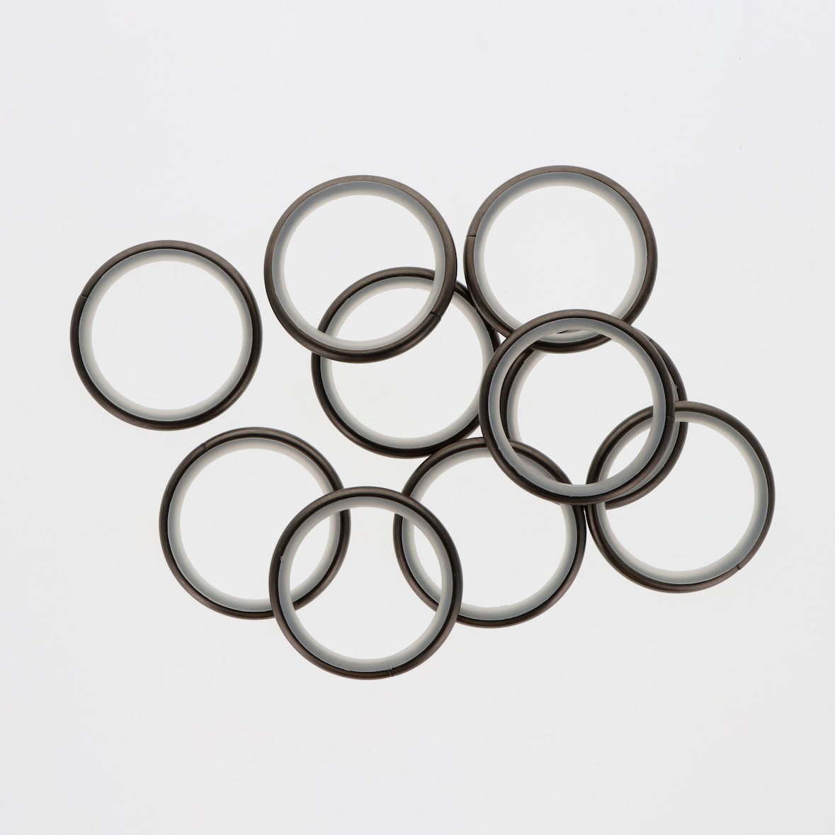 Lot de 10 anneaux avec insert pour rideaux de 43x52mm en Carbone - Boulet