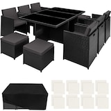 thumbnail of tectake Aluminium Rattan Sitzgruppe New York inkl. Schutzhülle 6+4+1 Aluminium Material Farbe Schwarz