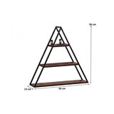 thumbnail of Etagère murale triangulaire industrielle en bois de manguier massif Pamela