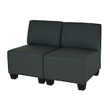 thumbnail of Sofá modular 2 plazas Couch Lyon, polipiel ~ gris oscuro, sin reposabrazos