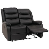 thumbnail of 2-zits bioscoopfauteuil HWC-O62, relaxfauteuil TV-fauteuil met armleuning, relaxfunctie kunstleder ~ zwart