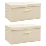 thumbnail of vidaXL Aufbewahrungsboxen 2 Stk. Stoff 50x30x25 cm Creme