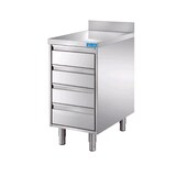 thumbnail of Cassettiera in acciaio inox con N.4 cassetti con alzatina L500xP600xH850 mm - linea basic