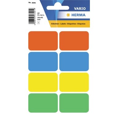 HERMA Vielzwecketikett 3681 26x40mm sortiert 40 St./Pack.