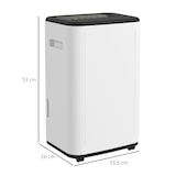 thumbnail of HOMCOM deshumidificador eléctrico depósito de agua 6 litro 20L/día con 3 modos 2 velocidades temporizador para dormitorio salón cocina 33,5x26x53 cm