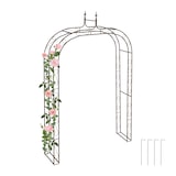 thumbnail of Relaxdays Rosenbogen Metall, HxBxT: 240 x 155 x 39 cm, Torbogen Garten, stabiler Rankbogen für Kletterpflanzen, braun