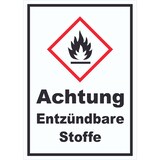 thumbnail of Schild Entzündbare Stoffe Flamme hochkant A5 (148x210mm)