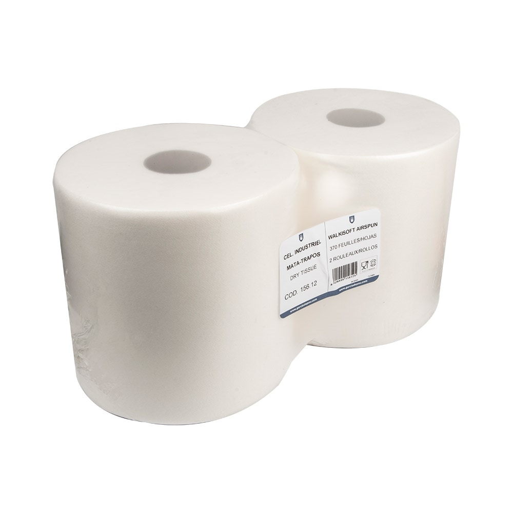 Garcia de Pou 2 Unità - Rotoli Asciugamani 1 Velo - 370 Fogli 55 G/M2 Ø 26X26 Cm Bianco Airlaid