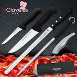 thumbnail of 3 Claveles POM - Cuchillo Jamonero Alveolado Profesional 29 cm Acero Inoxidable Blister
