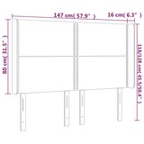 thumbnail of vidaXL LED Kopfteil Dunkelgrau 147x16x118/128 cm Samt