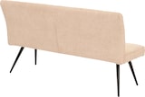 thumbnail of Sitzbank | HxBxT 90x160x60cm | Sitzhöhe 48cm | Rückenlehne Stoff/Textil Chenille Metall 160cm | Creme-Beige | Esszimmerbank Bank Polsterbank