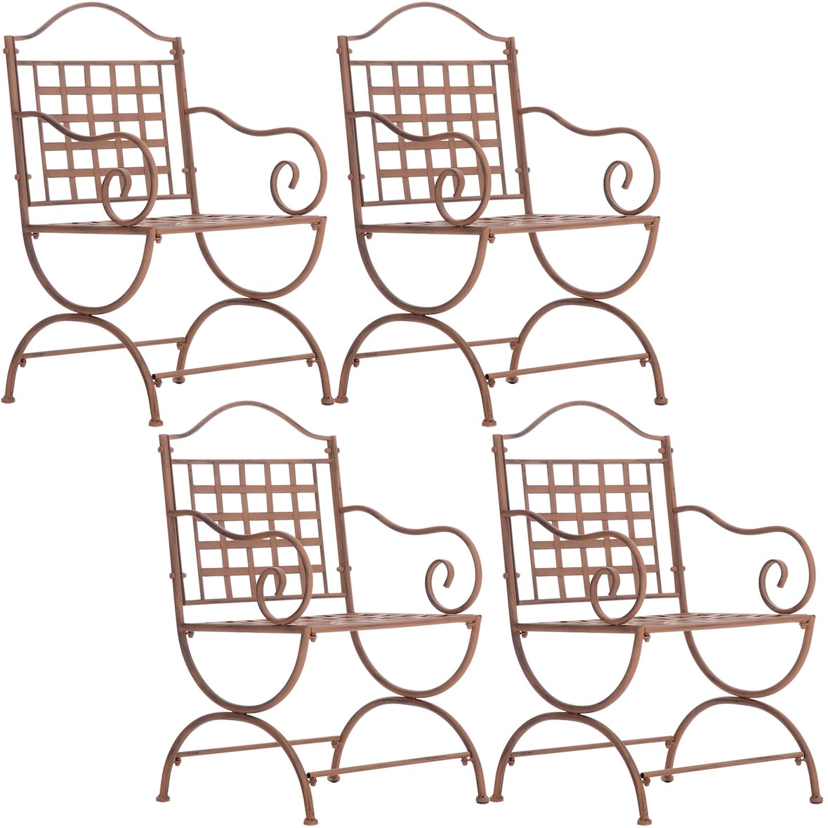 Set van 4 stoelen Lotta antiek bruin