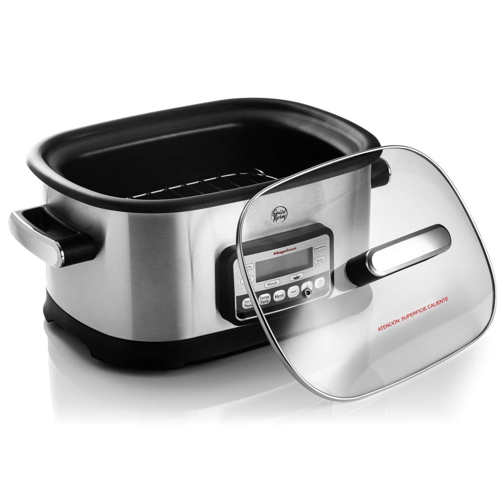 Magefesa Guisotherm - Olla Eléctrica de Cocción Lenta Multifunción 6L, 1200W, Funciones Freír, Vaporara, Grill, Recipiente Extraíble Antiadherente