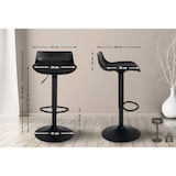 thumbnail of Conjunto de 2 bancos de bar Aveiro em imitação de pele preto