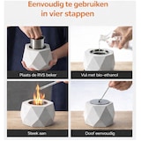 thumbnail of Colibri Tafelhaard Bio-ethanol – Beton Look – 16,5×16,5×10cm – Moderne Tafelhaard met Doofplaat – Sfeervolle Vlam voor Tafel, Terras of Balkon