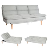 thumbnail of Schlafsofa HWC-M79, Gästebett Schlafcouch Couch Sofa, Schlaffunktion Liegefläche 180x110cm ~ Stoff/Textil mint-grau