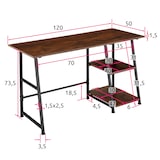 thumbnail of tectake Table de bureau Paisley 120x50x73,5cm - Bois foncé industriel, rustique -404696