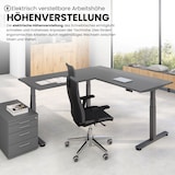 thumbnail of bümö Eckschreibtisch elektrisch höhenverstellbar L-Form: 180 x 160 cm in Buche, Gestell graphit - Stehschreibtisch mit Memory-Steuerung, elektrischer
