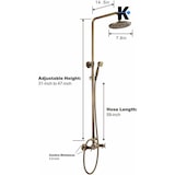 thumbnail of KLARWERK® JANA | Vintage Set Miscelatore Doccia Pioggia & Doccetta Ottone Oro | Acciaio Inox Retro Design Sistema Doccia | Colonna Miscelatore Gastro