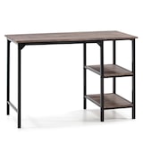 thumbnail of Bureau Colón Noir,Table pour PC, 2 Rayons, Style Industriel, 110 cm Longueur